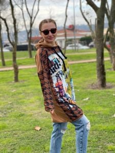 Kahve tweety sweatshirt