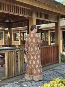 Evra  Viskon kapuçino katleya elbise