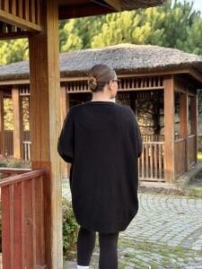 Oversize düz Yumoş kazak Siyah