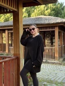 Oversize düz Yumoş kazak Siyah