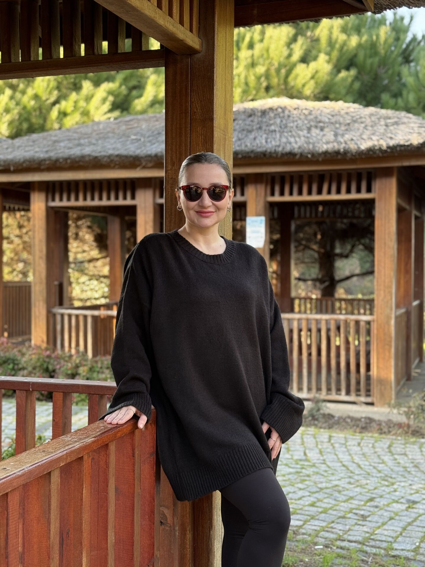 Oversize düz Yumoş kazak Siyah