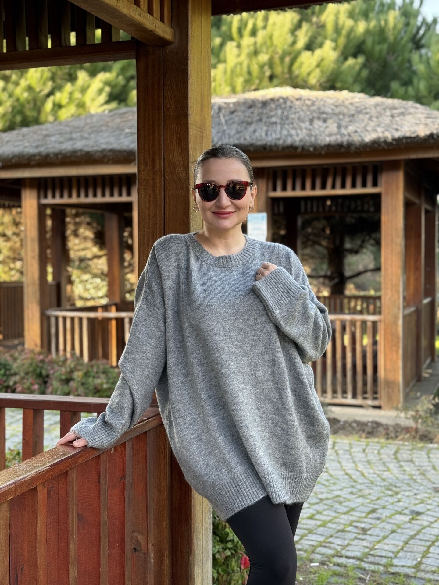 Oversize düz Yumoş kazak Gri