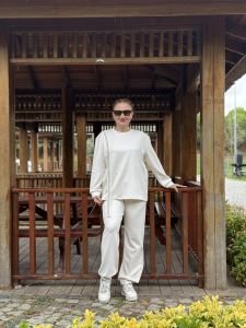 İncili tasarım Oysho takım Beyaz