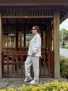 İncili tasarım Oysho takım Beyaz