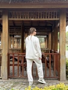 İncili tasarım Oysho takım Beyaz