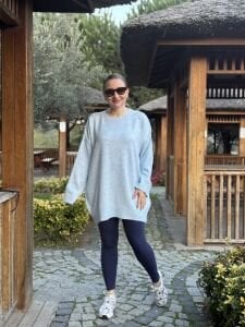 Oversize düz Yumoş kazak Bebe mavi