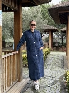 A.Akay Kapişonlu ithal kap indigo 6006