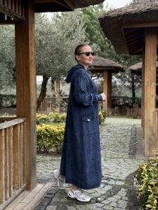 A.Akay Kapişonlu ithal kap indigo 6006