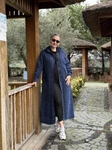 A.Akay Kapişonlu ithal kap indigo 6006