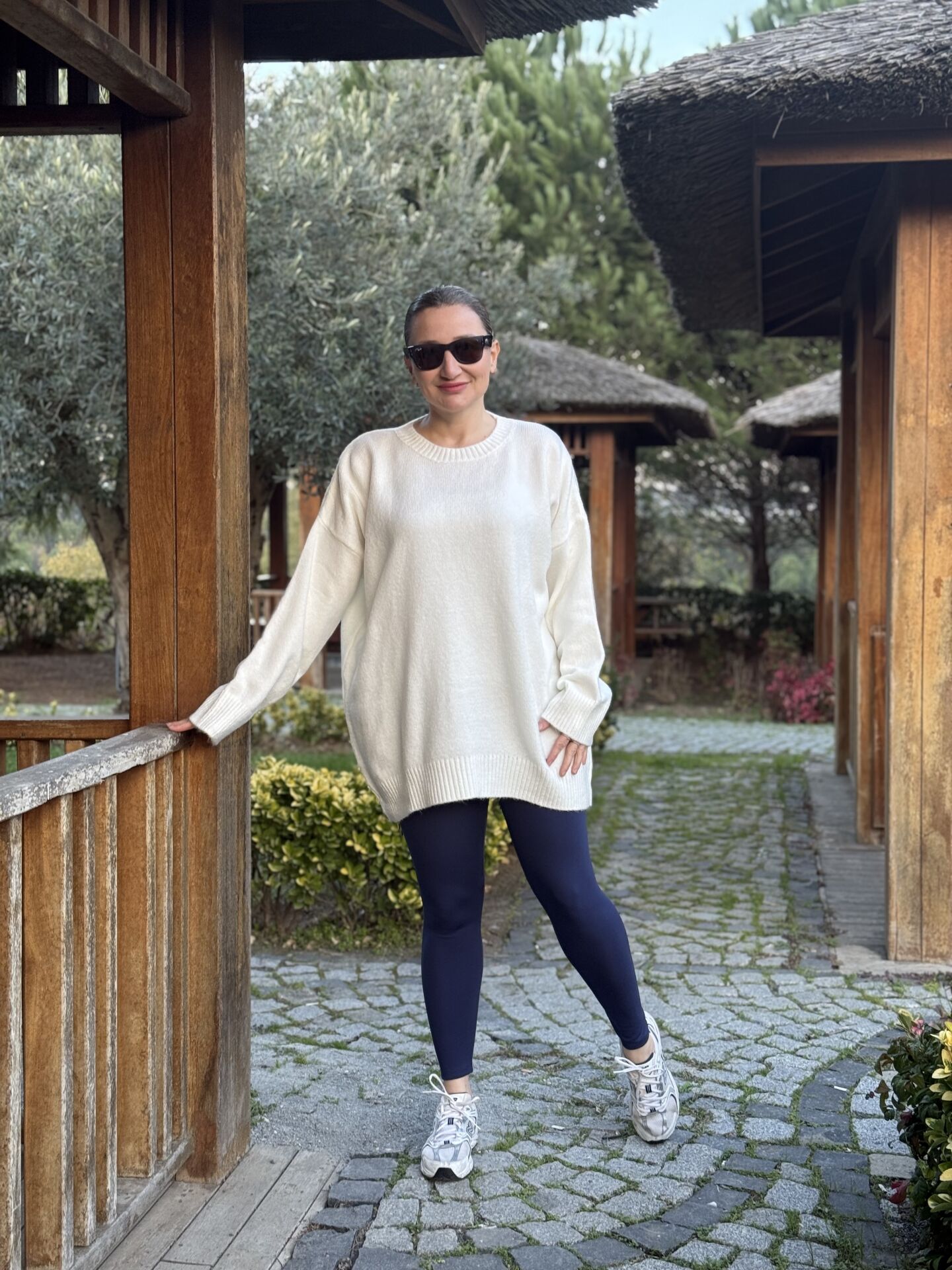 Oversize düz Yumoş kazak Kırık beyaz