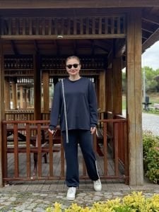 İncili tasarım Oysho takım antrasit