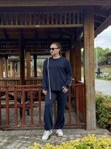 İncili tasarım Oysho takım antrasit