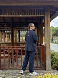 İncili tasarım Oysho takım antrasit