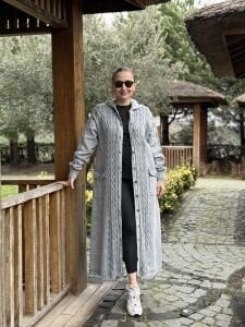 A.Akay Kapişonlu ithal kap Gri (6006)