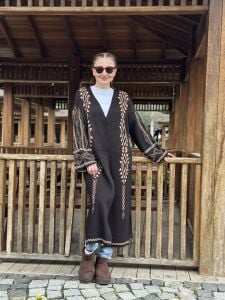 Siyah otantik uzun hırka