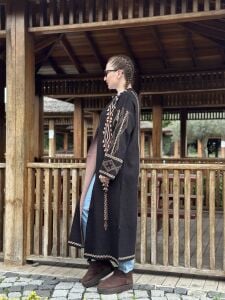 Siyah otantik uzun hırka