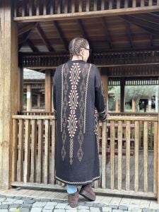 Siyah otantik uzun hırka