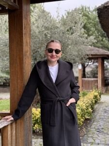 Kapüşonlu Kaşe Kaban siyah