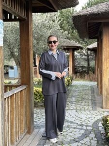 Antrasit Gömlek yakalı Modal takım