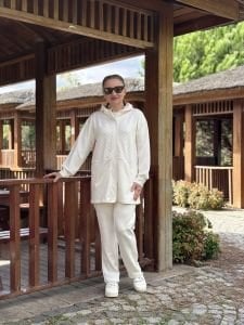 Pul işlemeli tasarım Oysho takım Beyaz