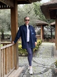 Hm unisex çiçek detaylı kot gömlek Laci