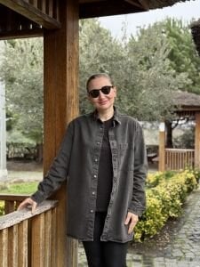 Orjinal tek cep detaylı kot gömlek