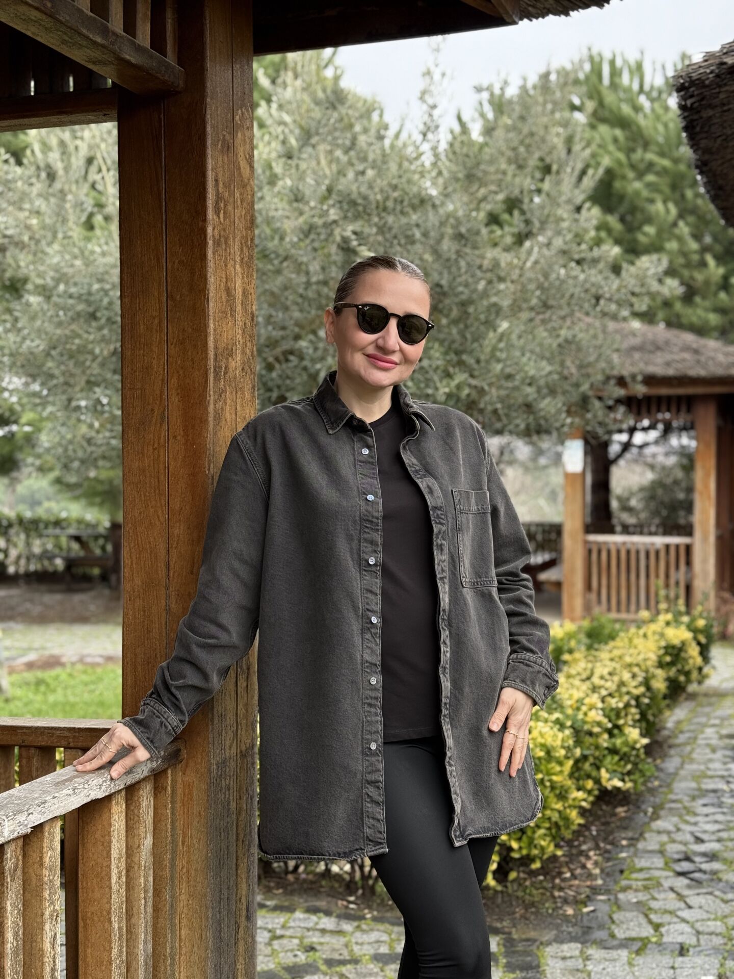 Orjinal tek cep detaylı kot gömlek