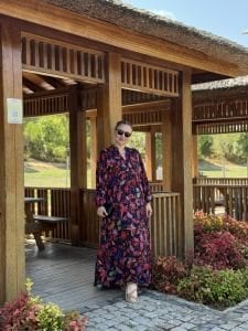 Siyah renga Viskon katleya elbise