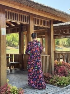 Siyah renga Viskon katleya elbise