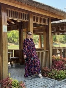 Siyah renga Viskon katleya elbise