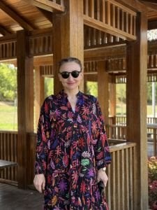 Siyah renga Viskon katleya elbise