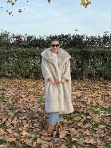 Premium astarlı  kürk gri uzun