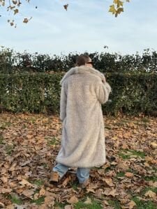 Premium astarlı  kürk gri uzun