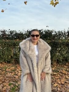 Premium astarlı  kürk gri uzun