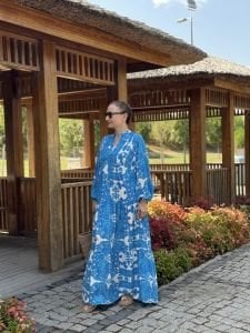 Mavi Melisa Viskon katleya elbise