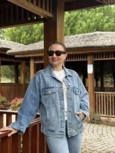 Orjinal BDG İŞLEMELİ Mavi kot ceket