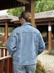 Orjinal BDG İŞLEMELİ Mavi kot ceket