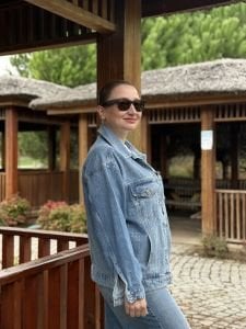 Orjinal BDG İŞLEMELİ Mavi kot ceket