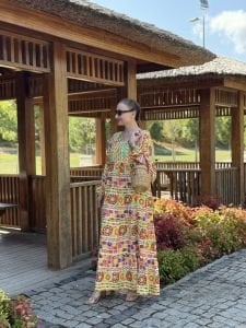 Gökkuşağı Viskon Seçil elbise