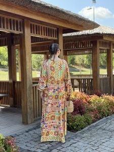 Gökkuşağı Viskon Seçil elbise