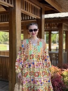 Gökkuşağı Viskon Seçil elbise