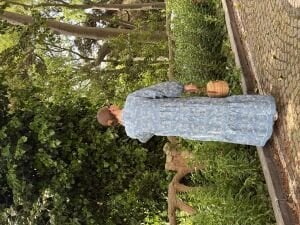 Polo fisto detaylı Denim Tensel elbise Mavi