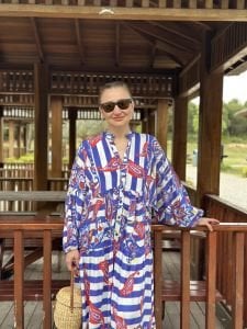 Morcivert  Sely çiçek katleya elbise