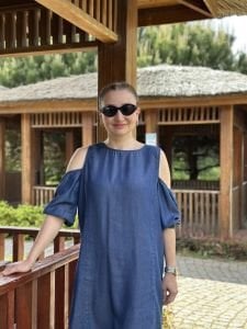 Orjinal marka omuz detaylı tensel kot elbise