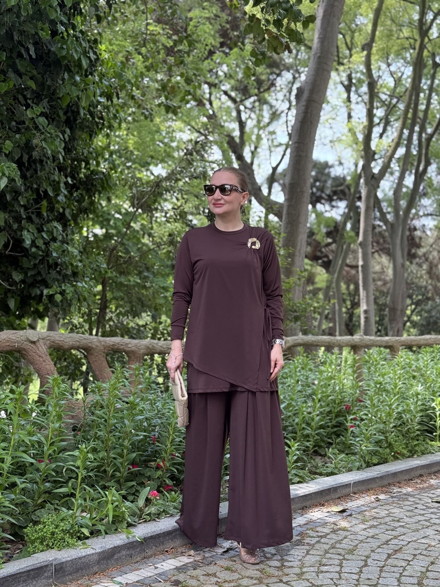 A.akay Toka detaylı SANDY takım kahve (4102)