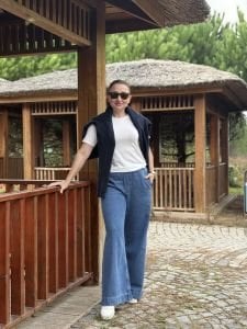 Orjinal COS beli lastikli kot pantolon