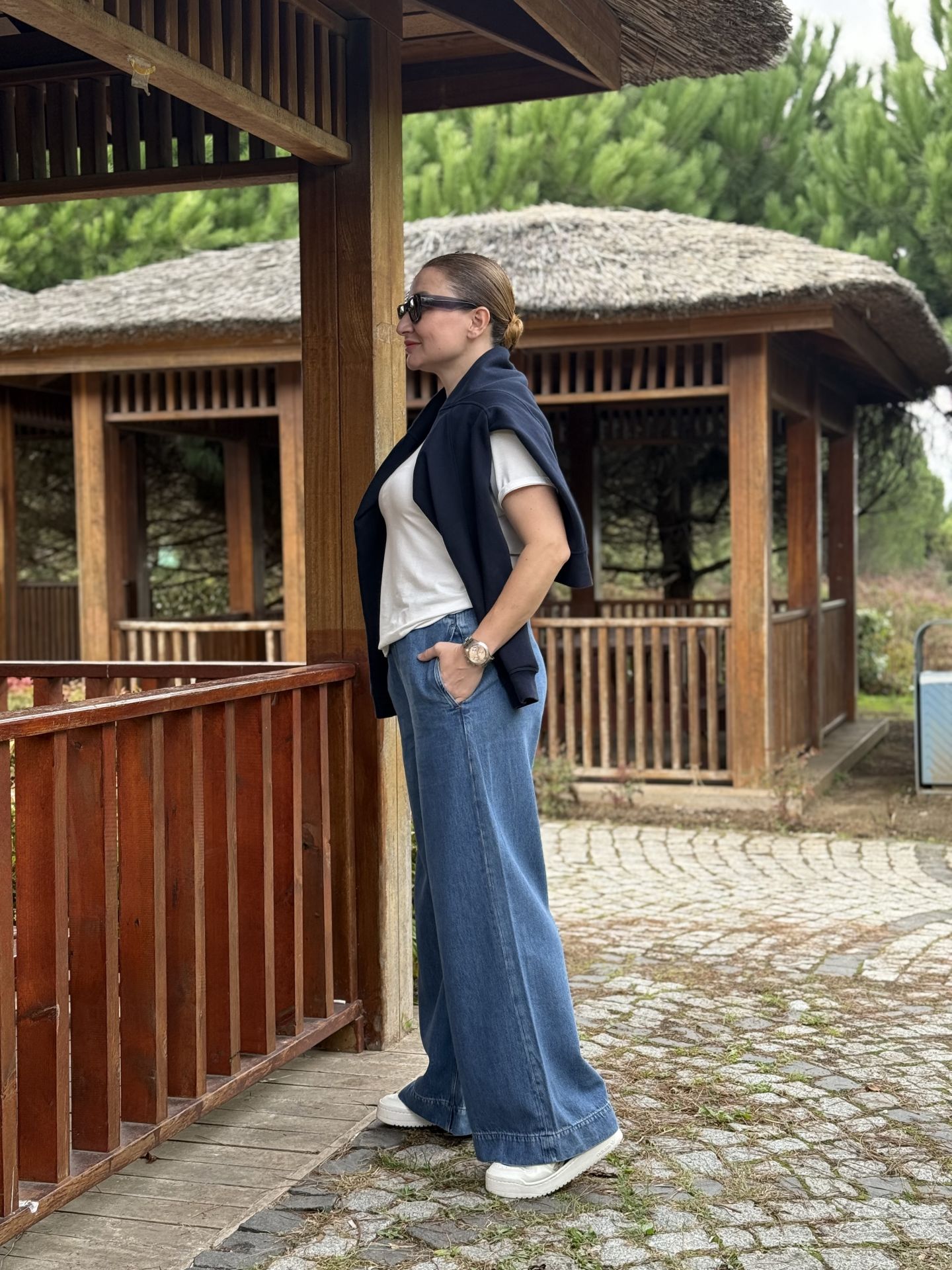 Orjinal COS beli lastikli kot pantolon