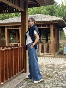 Orjinal COS beli lastikli kot pantolon