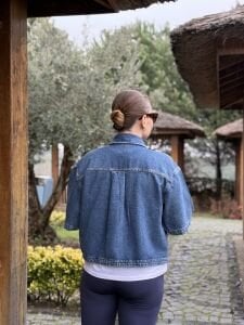 Orjinal Mng kısa kol kot gömlek mavi