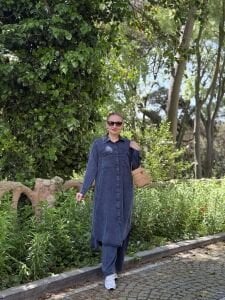 A.akay tensel denim Cep kapaklı takım indigo
